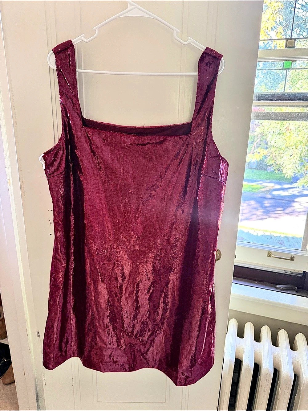 Tuckernuck Hyacinth House Shimmer Shift Dress in Garnet XXL NWT